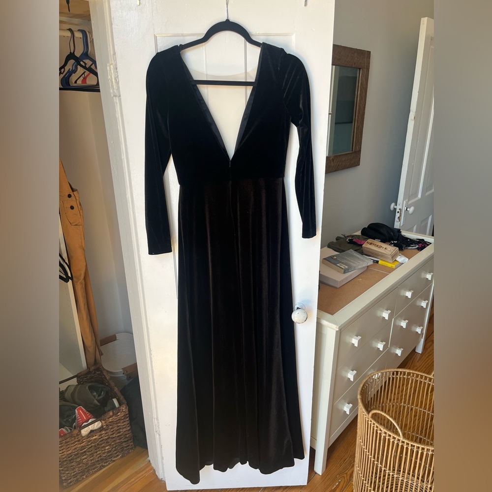Black Stretch Velvet Malia Dress